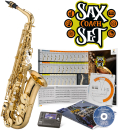 JUPITER Es-Alt-Saxophon JAS700Q Goldlack "Sax Coach Set"